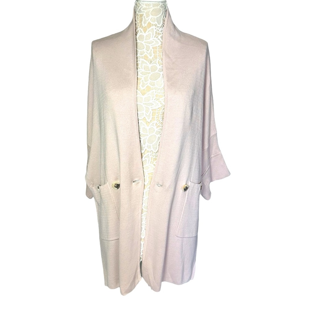 MARLA WYNNE  OVERSIZED  LIGHT PINK KIMONO/SWEATER SIZE S - Picture 3 of 6